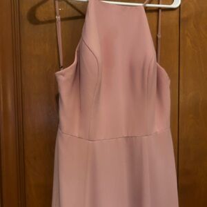 Elegant Pink Halter Dress